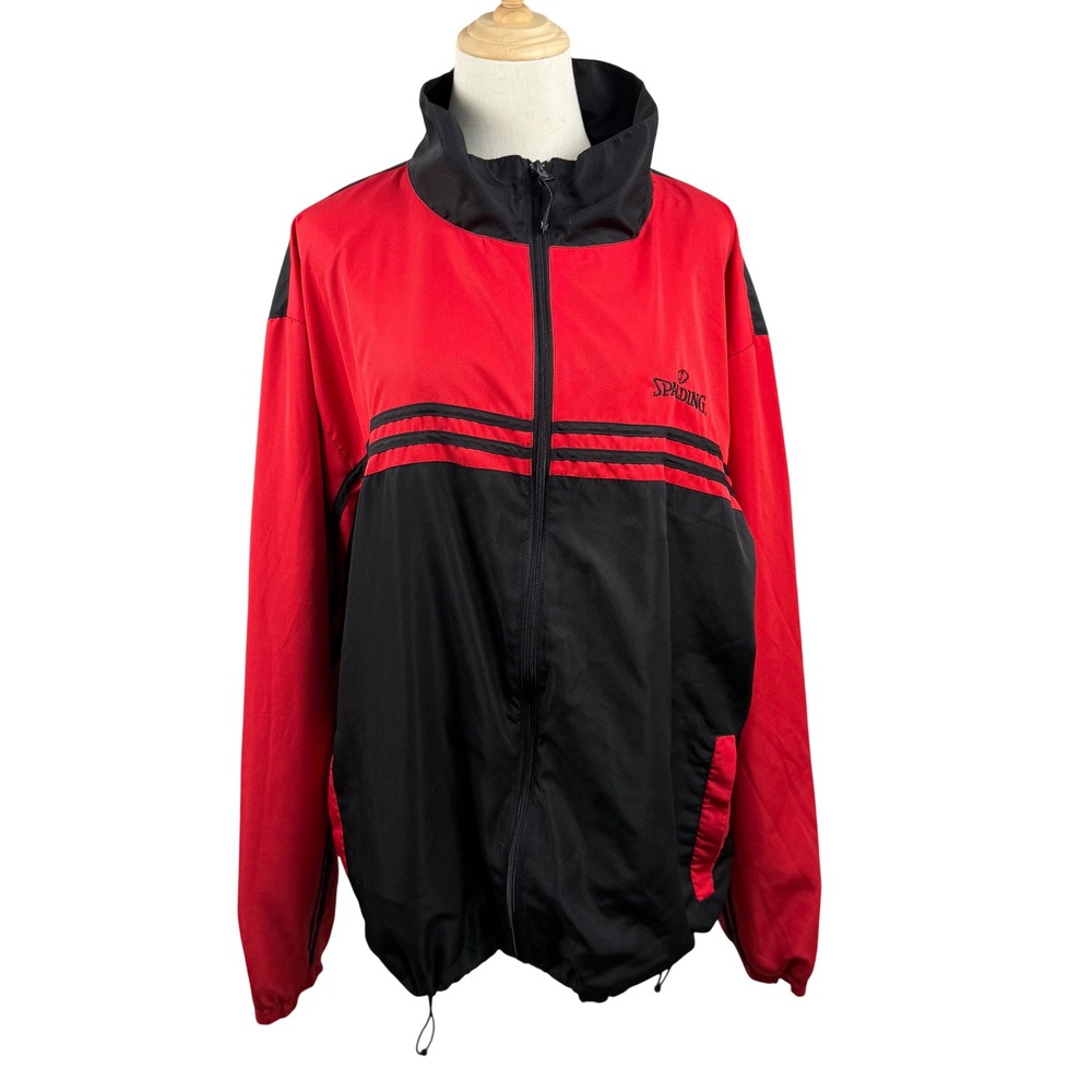Vintage 90s Spalding Windbreaker 2XL Jacket Full Zip Mesh Lined Athletic Y2K